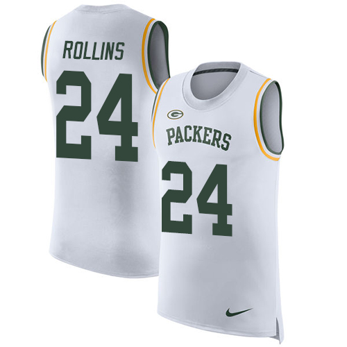 Nike Packers #24 Quinten Rollins White Men's Stitched NFL Limited Rush Tank Top Jersey